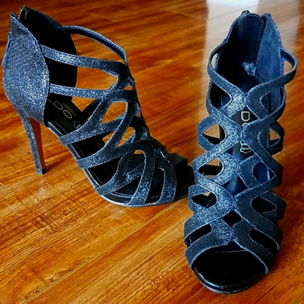 ALDO CAGED GLITTER HEEL